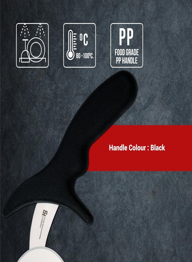 HS WORLD OF HORECA ESSENTIALS HS 2.5 Inch Professional Pizza Cutter with Medium Handle, Sandwich Paratha Chapati Roti Wheel Smooth Rotating Slicer Food Grade Stainless Steel, Japanese Grade for Home and Commercial Use, Black - Image 5